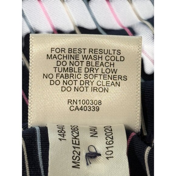 Peter Millar Summer Comfort Polo Navy Striped Shirt Logo Golf Mens Size M - Picture 7 of 7